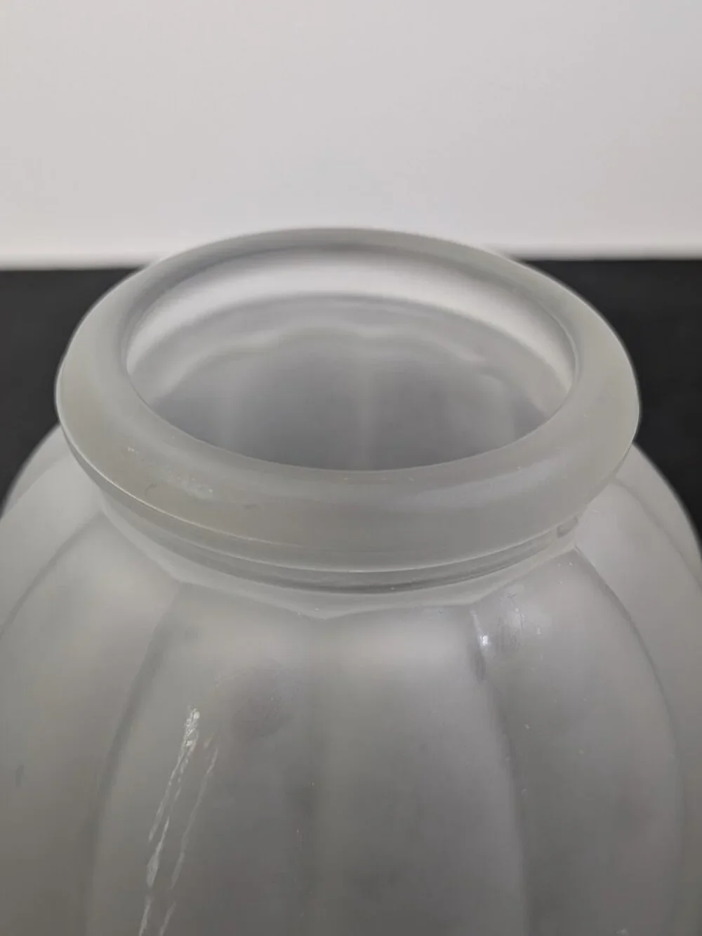 Frosted Glass Tulip Light Shade Replacement Ruffled Fluted Edge DIY craft proj.